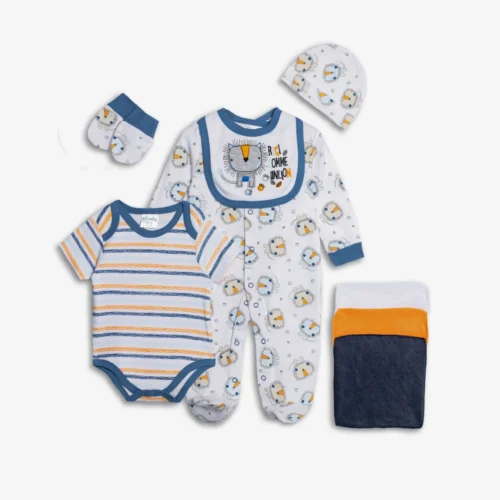 Σετ Βρεφανάπτυξης Αγόρι Funky 8 Τεμαχίων – Λευκό/Μπλε/Πορτοκαλί