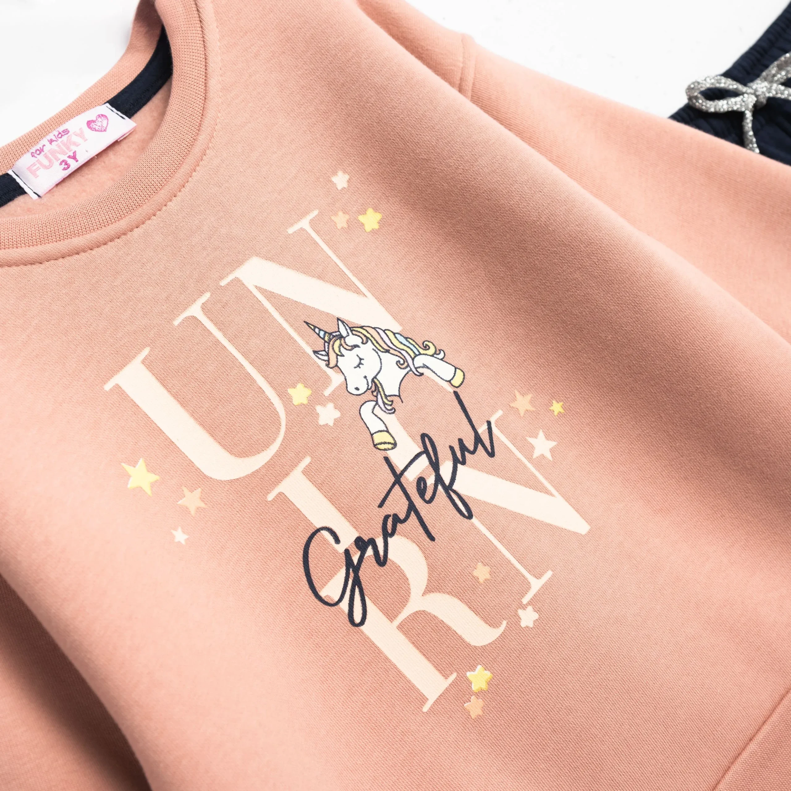 Φόρμα Κορίτσι Funky Unicorn Ροζ Πούδρας/Μπλε - Image 2