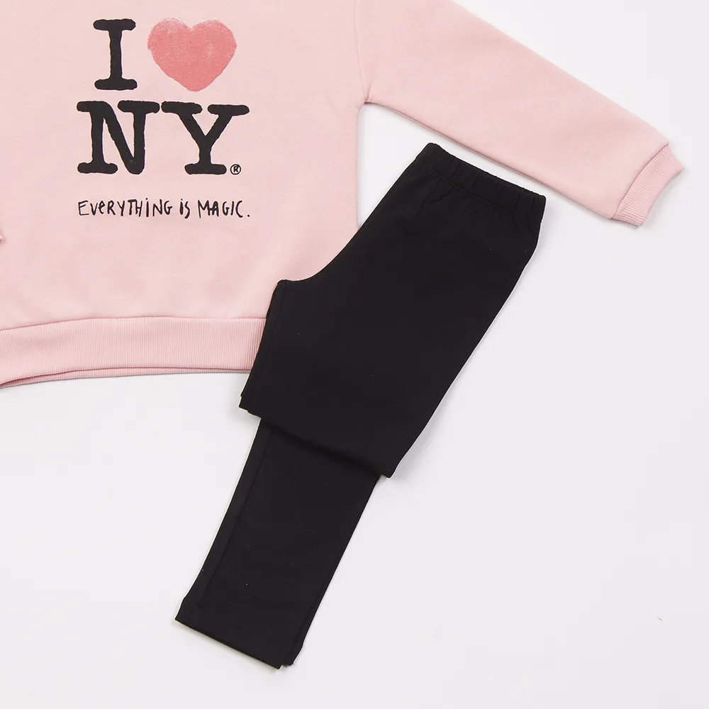 Σετ Φούτερ Κορίτσι Trax “I Love NY” – Ροζ/Μαύρο - Image 3
