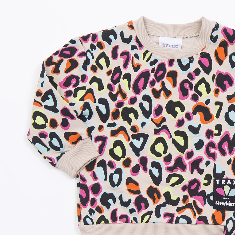 Σετ Φούτερ Κορίτσι Trax “Everywhere” – Πολύχρωμο Animal Print - Image 3