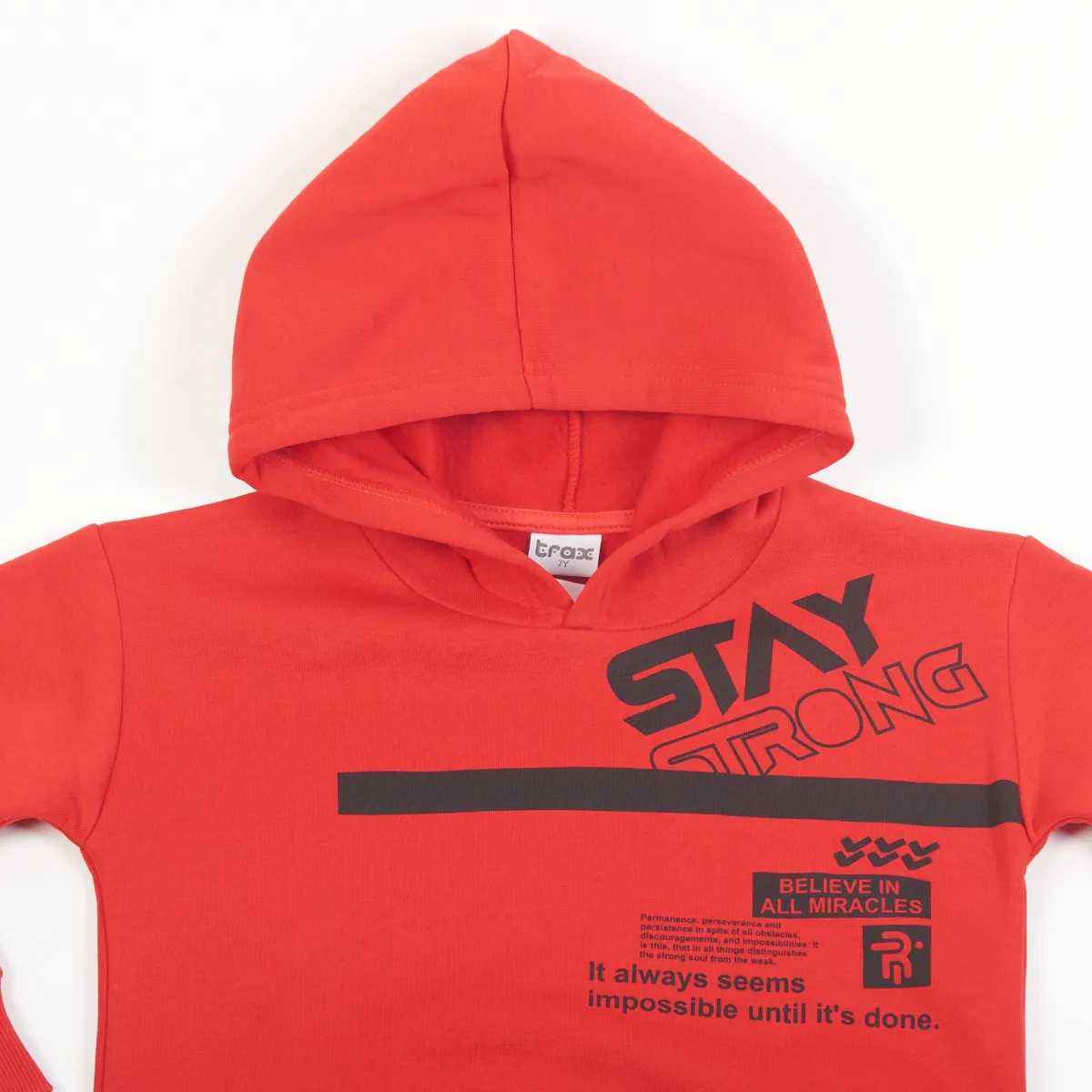 Σετ Φούτερ Αγόρι Trax “Stay Strong” – Κόκκινο/Μαύρο - Image 3