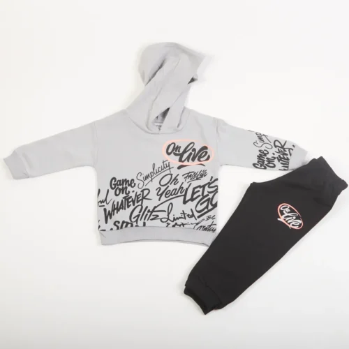 Σετ Φούτερ Αγόρι Trax “On Live” – Γκρι/Μαύρο