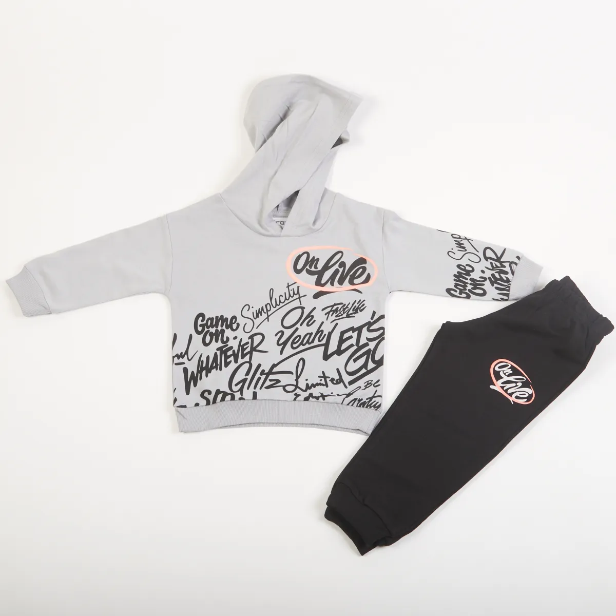 Σετ Φούτερ Αγόρι Trax “On Live” – Γκρι/Μαύρο