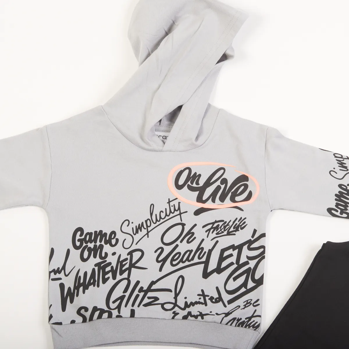 Σετ Φούτερ Αγόρι Trax “On Live” – Γκρι/Μαύρο - Image 3