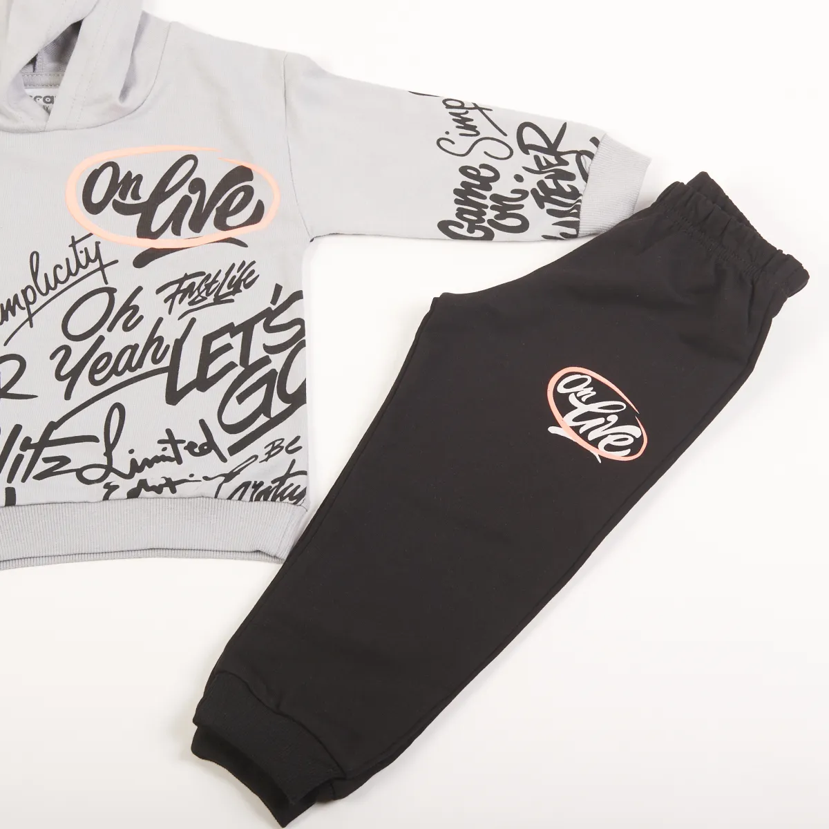 Σετ Φούτερ Αγόρι Trax “On Live” – Γκρι/Μαύρο - Image 2