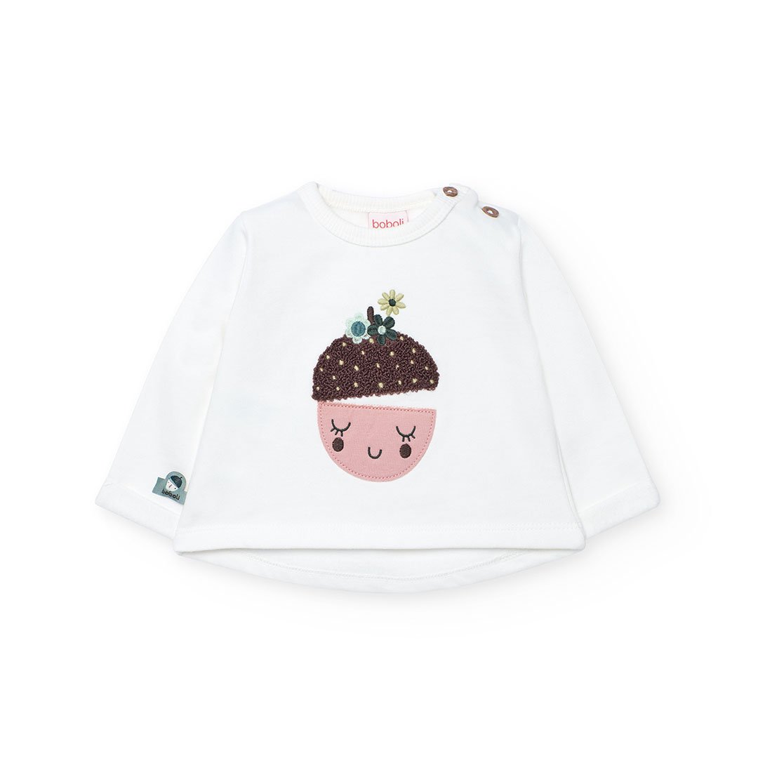 Βρεφικό σετ Boboli μπλούζα με κέντημα και παντελόνι κοτλέ - Image 3