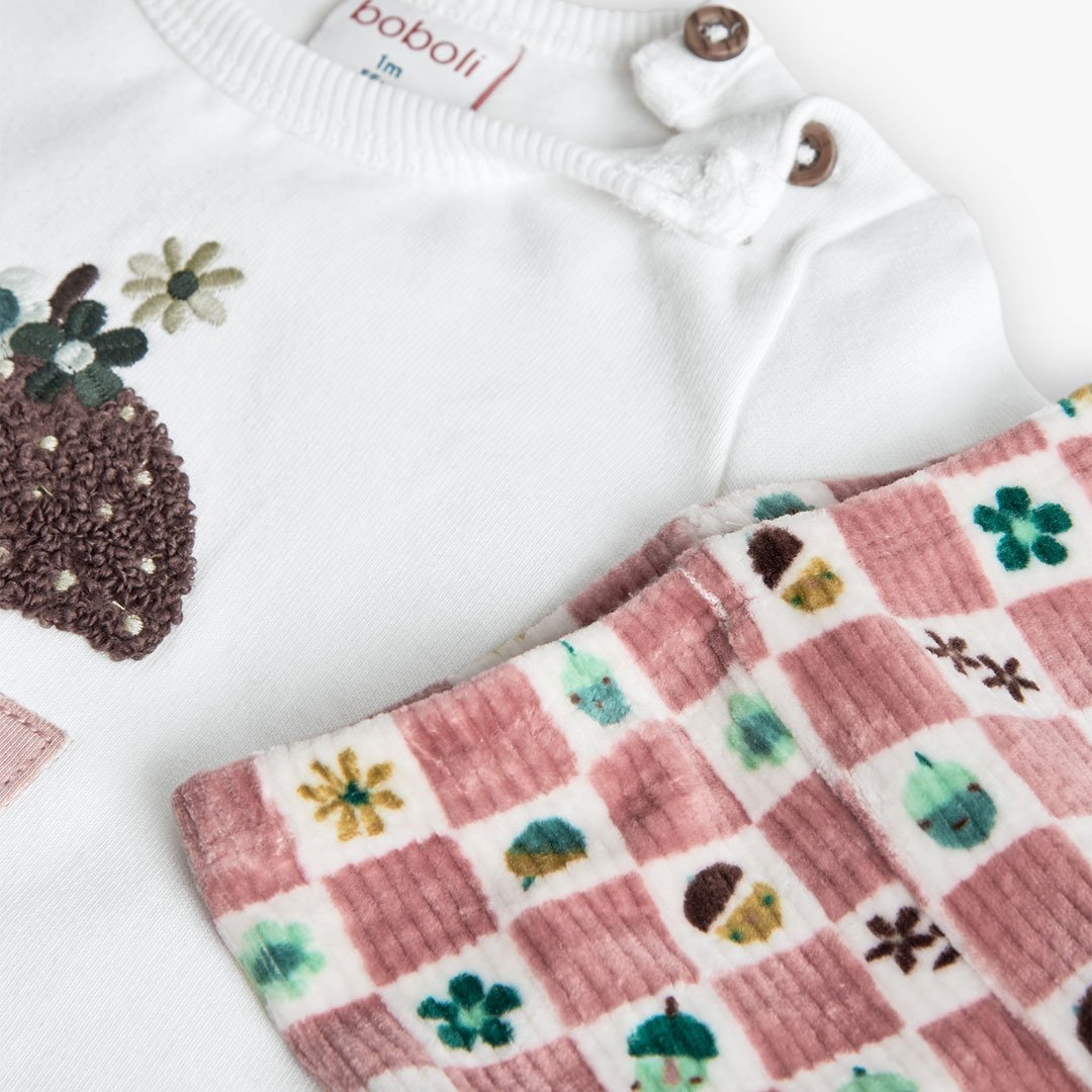 Βρεφικό σετ Boboli μπλούζα με κέντημα και παντελόνι κοτλέ - Image 7