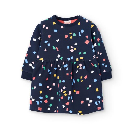 Παιδικό φόρεμα Boboli μπλε με πολύχρωμα σχέδια