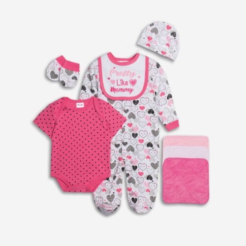 Σετ Βρεφανάπτυξης Κορίτσι Funky 8 Τεμαχίων – Καρδούλες Ροζ