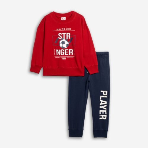 Φόρμα Φούτερ Αγόρι Funky “Play the Game” – Κόκκινο/Μπλε