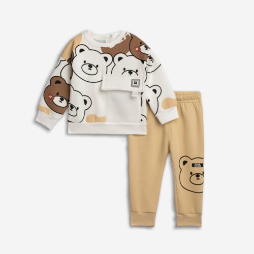 Σετ Φούτερ Αγόρι Funky “Bear Friends” – Μπεζ/Εκρού