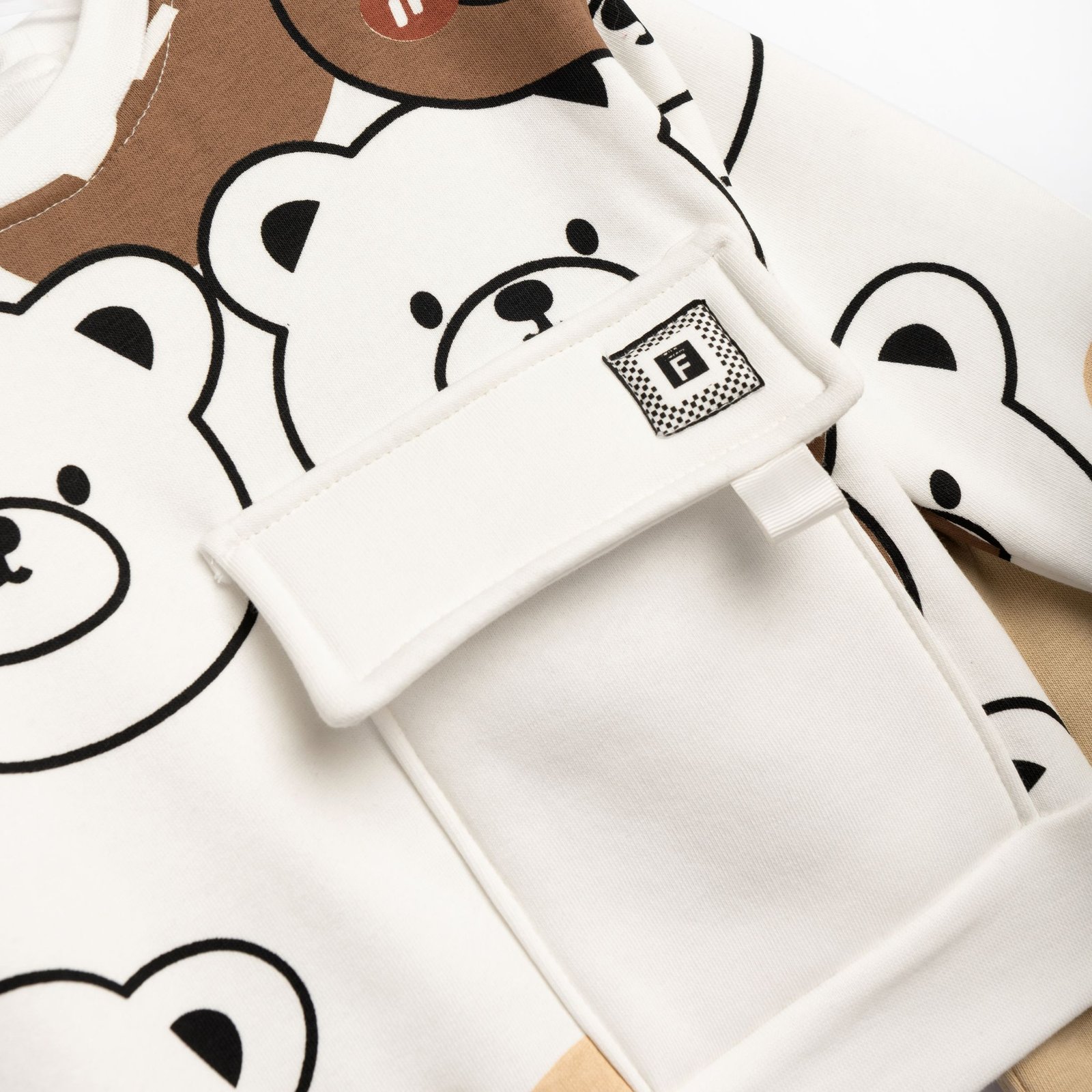 Σετ Φούτερ Αγόρι Funky “Bear Friends” – Μπεζ/Εκρού - Image 3