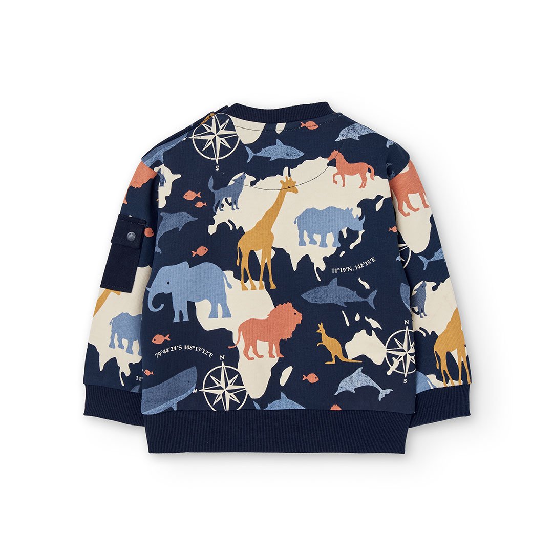 Παιδική Μπλούζα Boboli με Ζωάκια – 100% Βαμβάκι – Μπλε - Image 2