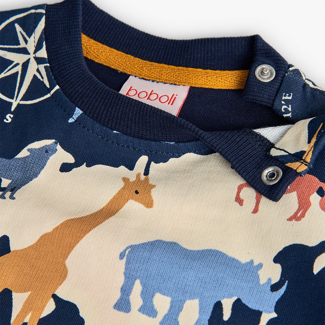 Παιδική Μπλούζα Boboli με Ζωάκια – 100% Βαμβάκι – Μπλε - Image 4