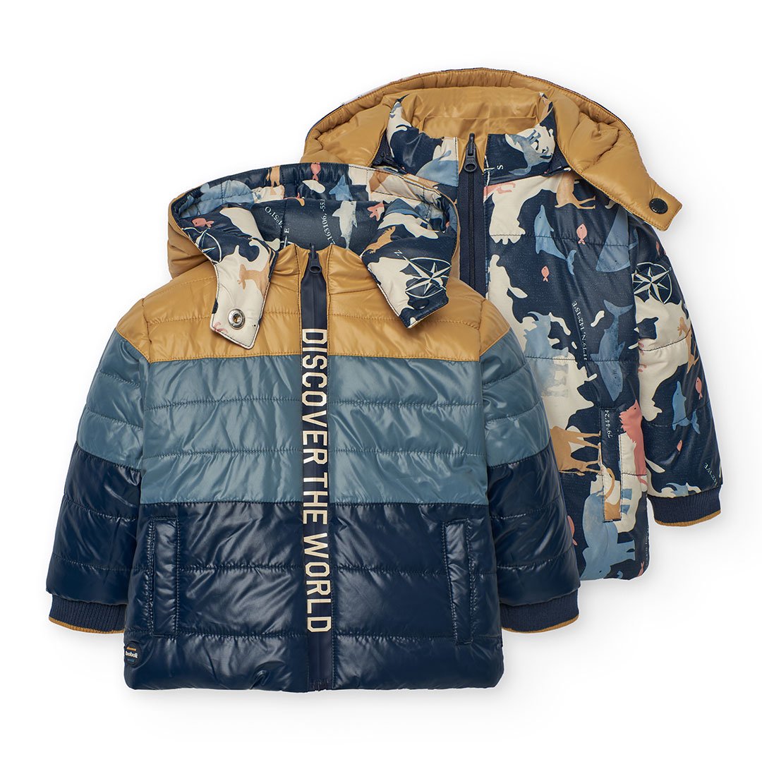 Παιδικό Μπουφάν Boboli Διπλής Όψης – Μπλε/Καφέ