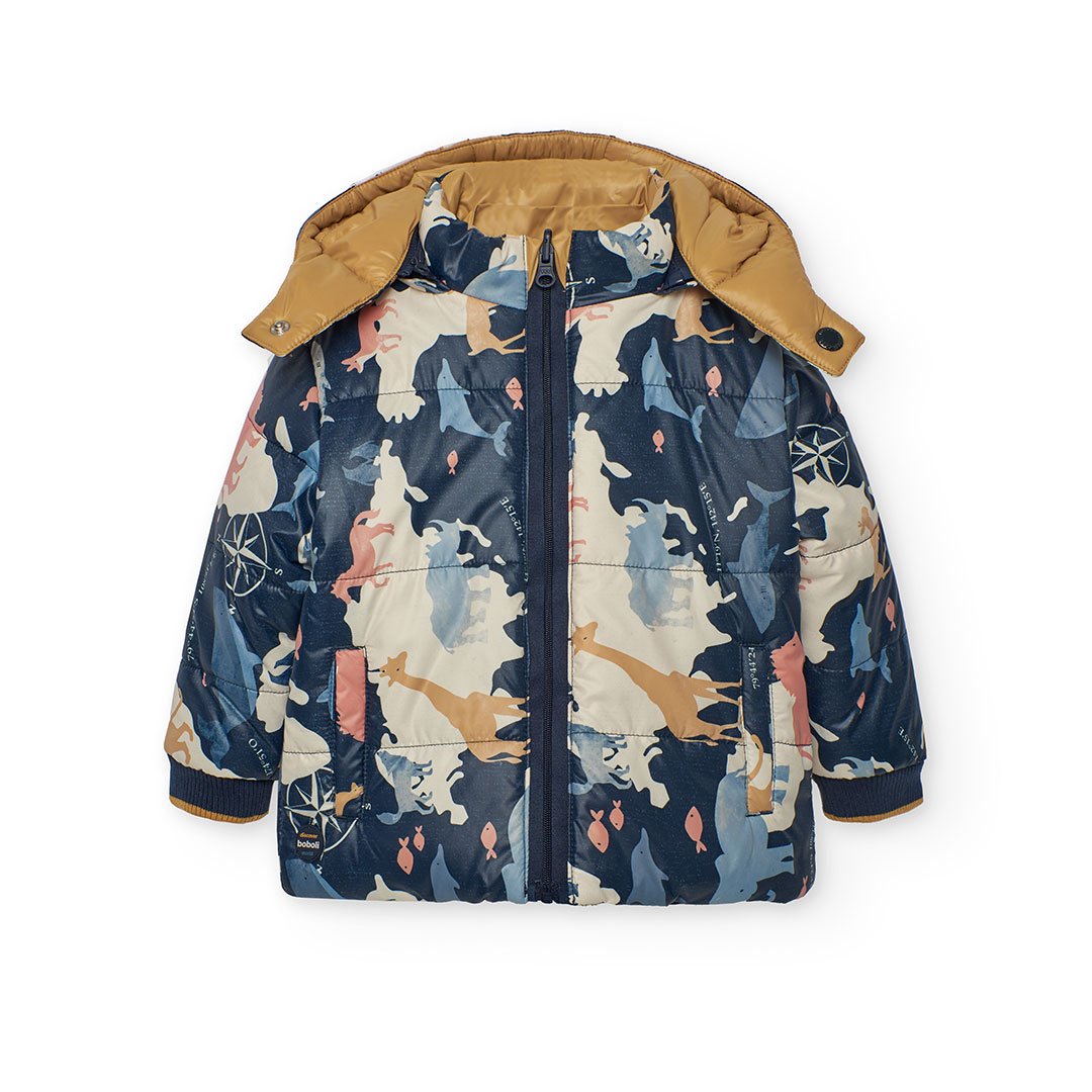 Παιδικό Μπουφάν Boboli Διπλής Όψης – Μπλε/Καφέ - Image 4