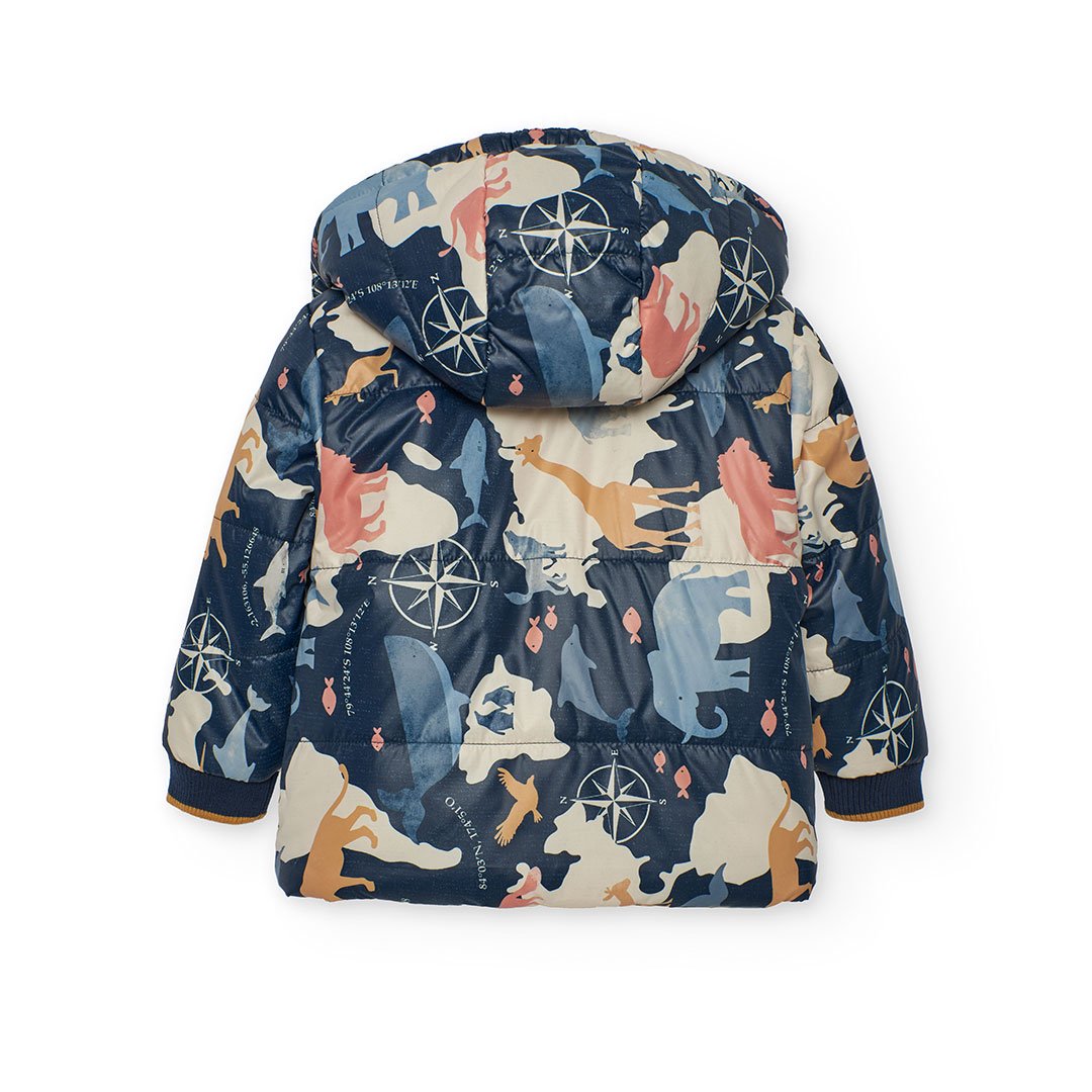 Παιδικό Μπουφάν Boboli Διπλής Όψης – Μπλε/Καφέ - Image 3