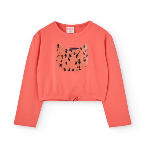 Παιδική Μπλούζα Boboli με Παγιέτες – Κοραλί – Βαμβάκι & Ελαστάνη