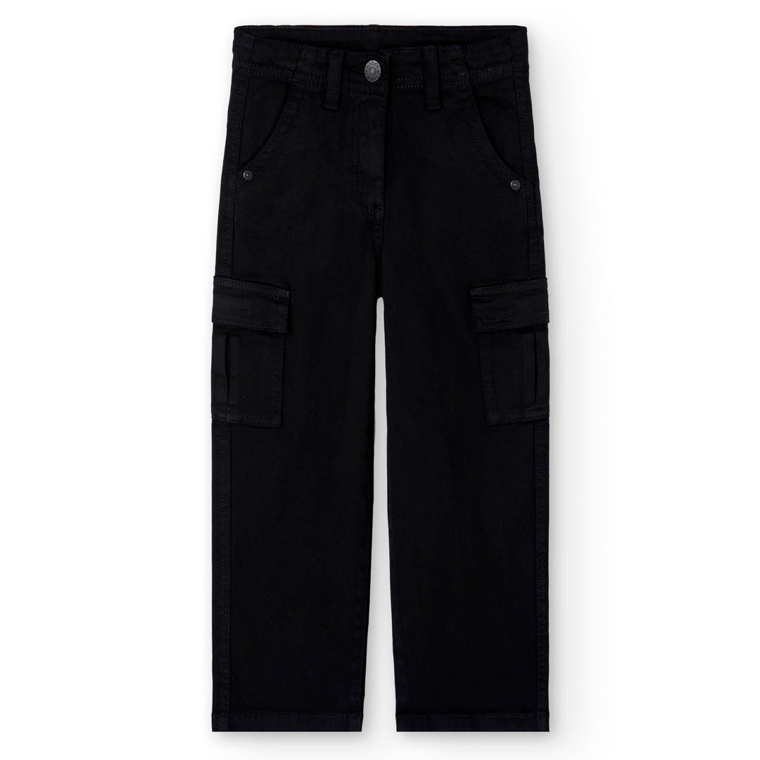 Κοριτσίστικο Παντελόνι Cargo Boboli – Μαύρο – Βαμβάκι & Ελαστάνη