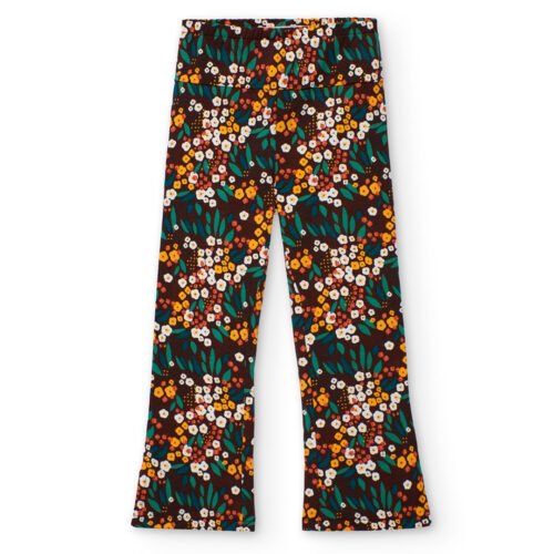 Boboli παντελόνι για κορίτσια με φλοράλ σχέδιο – βαμβακερό με ελαστάνη