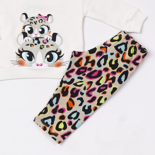 Σετ Κορίτσι Trax “Leopard Mom & Baby” – Εκρού