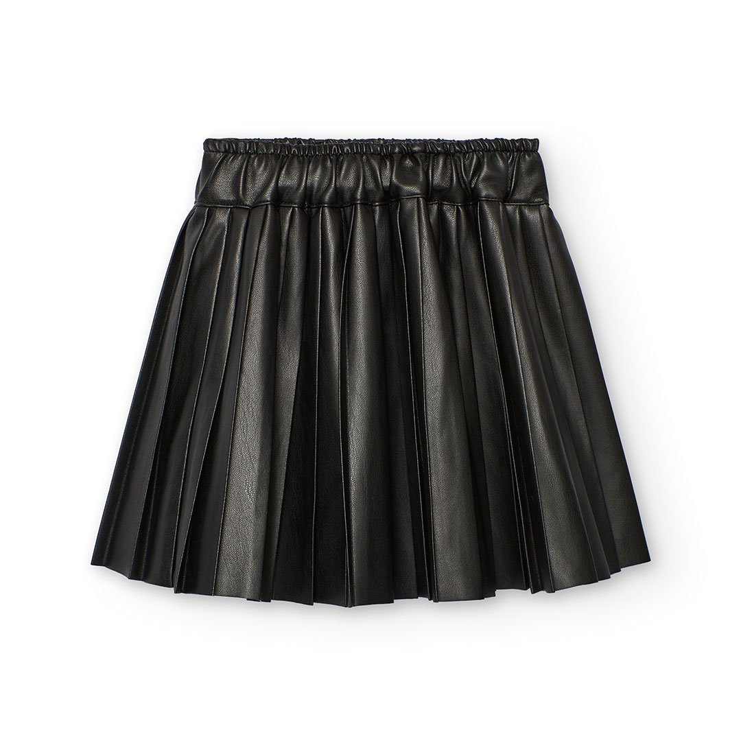 Φούστα Boboli Μαύρη Πλισέ Δερματίνη