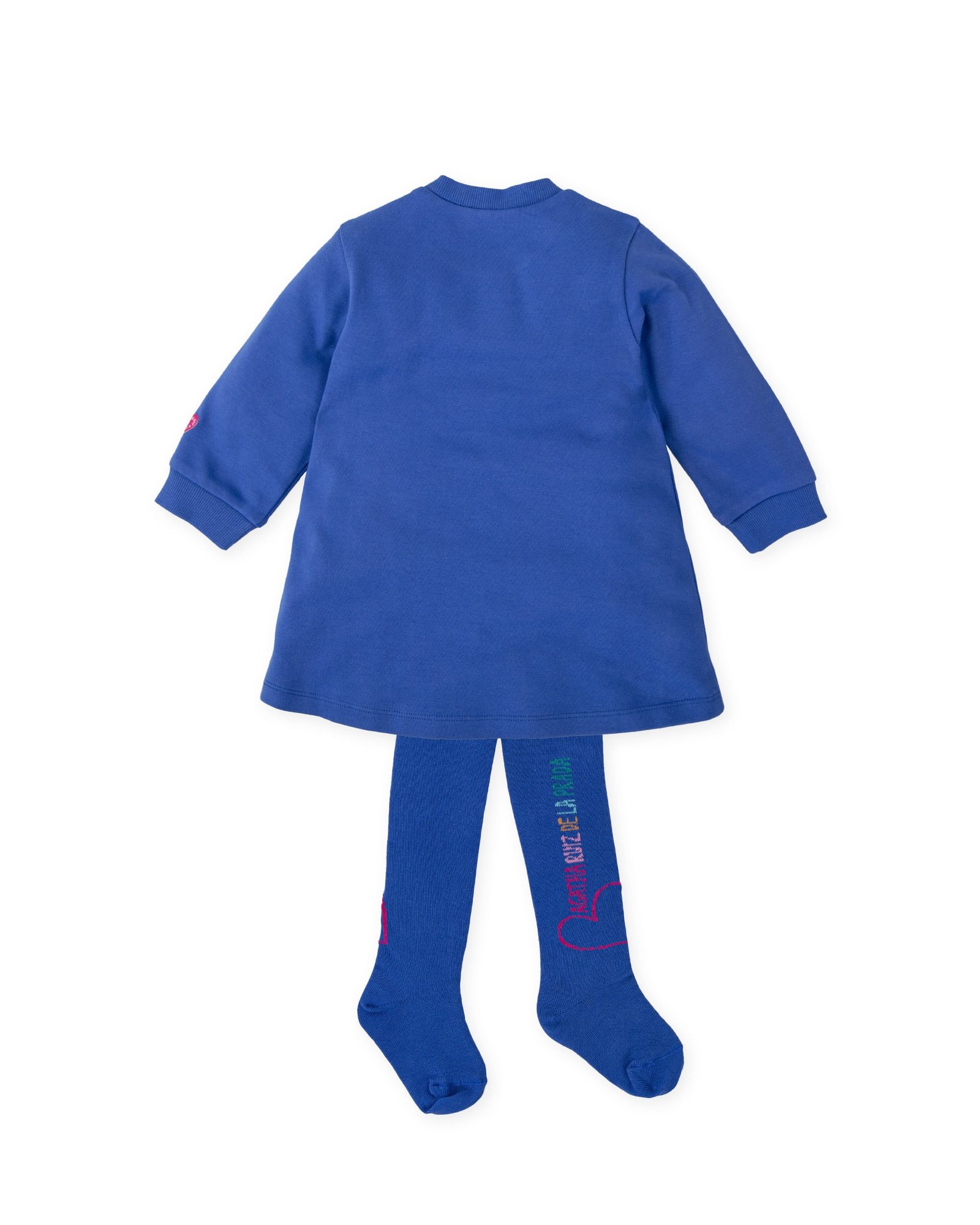 Παιδικό σετ μπλε φόρεμα με πολύχρωμα σχέδια και καλσόν Agatha Ruiz De La Prada - Image 2