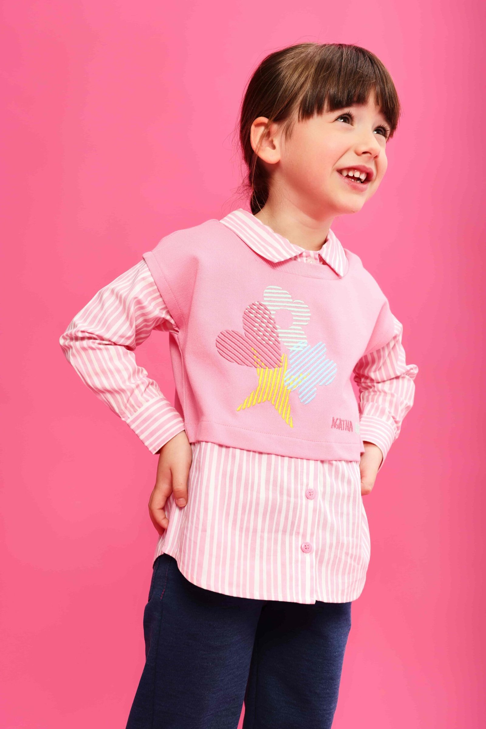 Παιδικό σετ μπλούζα ριγέ και μπλε παντελόνι Agatha Ruiz De La Prada - Image 5