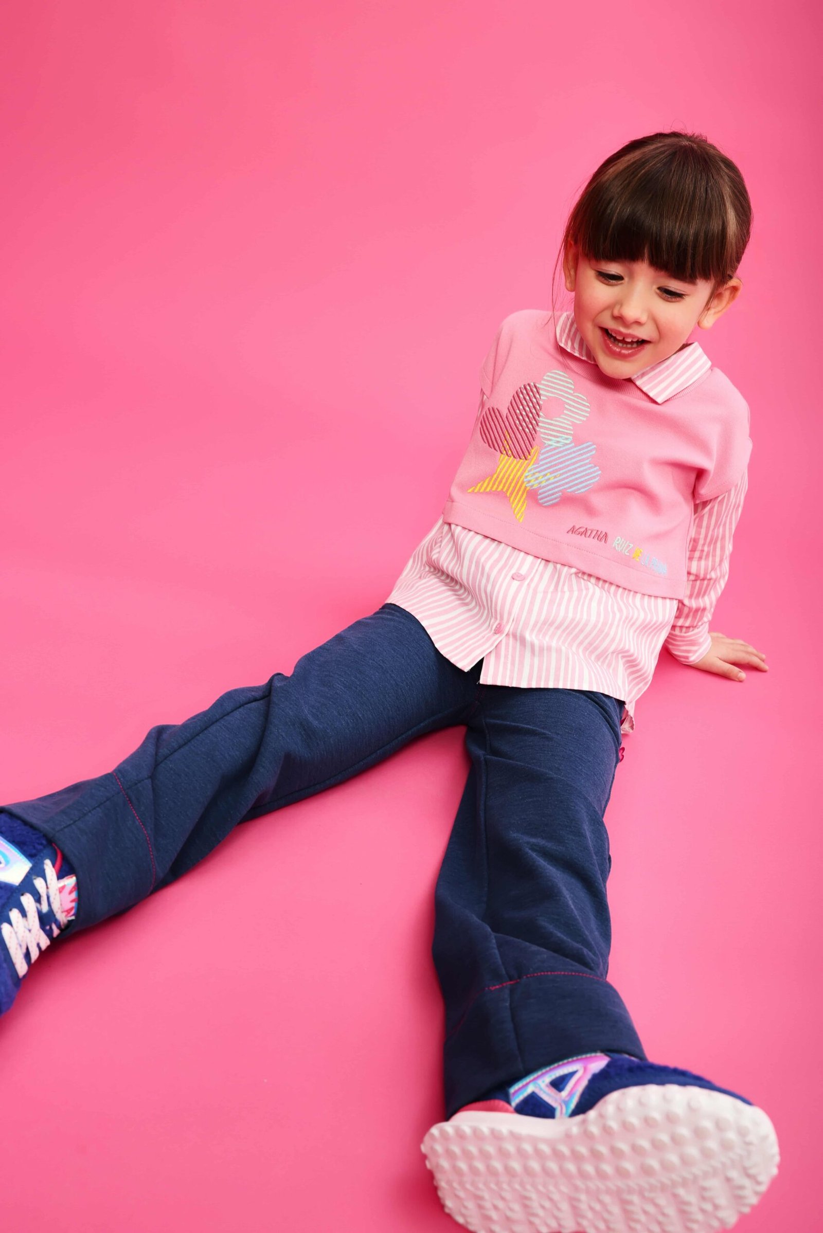 Παιδικό σετ μπλούζα ριγέ και μπλε παντελόνι Agatha Ruiz De La Prada - Image 4