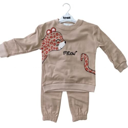 Σετ Φούτερ Κορίτσι Trax “Meow” – Μπεζ