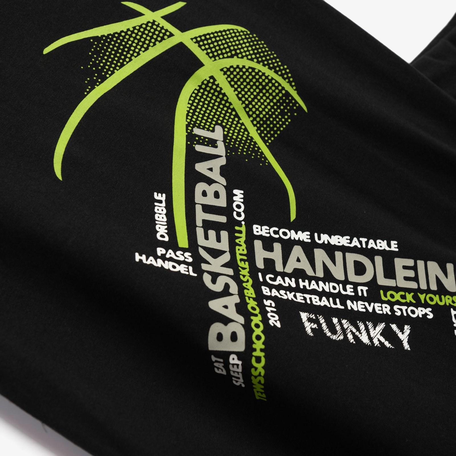 Σετ Μπλούζα & Βερμούδα Αγόρι Funky “Basketball” – Μαύρο/Λαχανί - Image 3