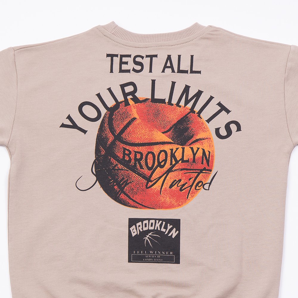 Σετ Μπλούζα & Μακρύ Παντελόνι TRAX “Brooklyn Limits” – Μπεζ/Μαύρο - Image 2