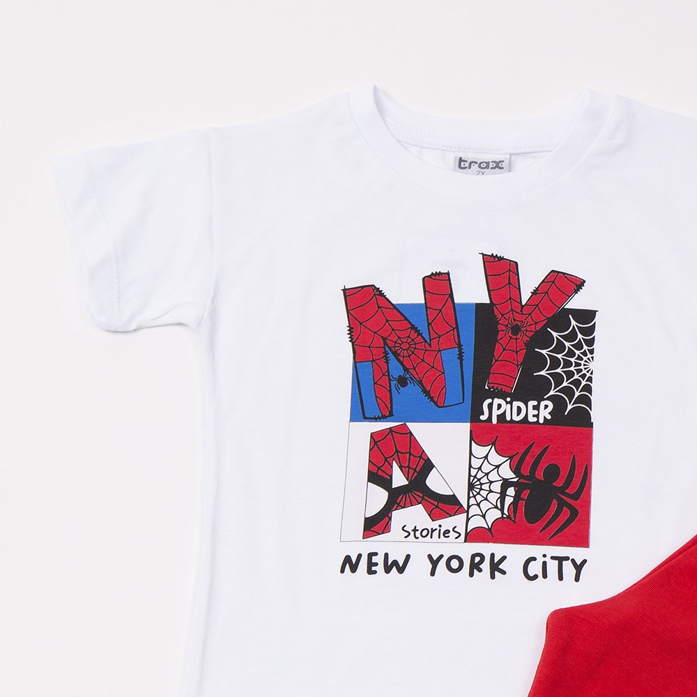 Σετ Μάκο Αγόρι “Spider NYC” – Λευκό/Κόκκινο - Image 3