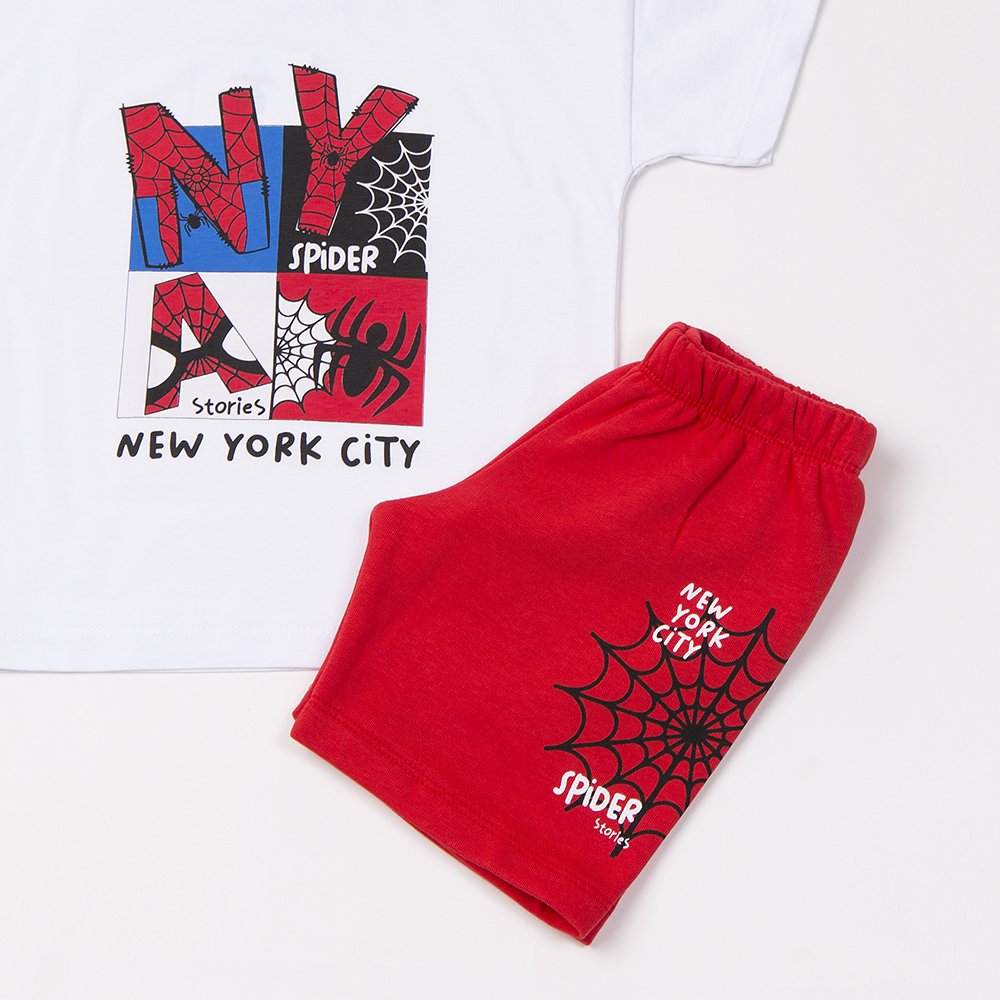 Σετ Μάκο Αγόρι “Spider NYC” – Λευκό/Κόκκινο - Image 2