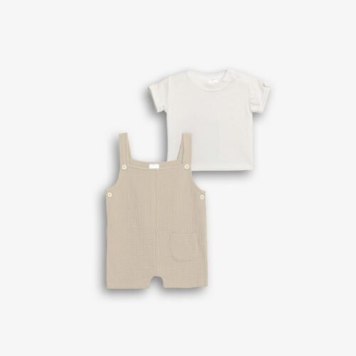 Εκρού σαλοπέτα με μπλούζα από βαμβάκι