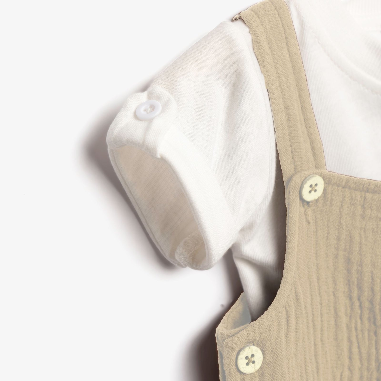 Εκρού σαλοπέτα με μπλούζα από βαμβάκι - Image 3