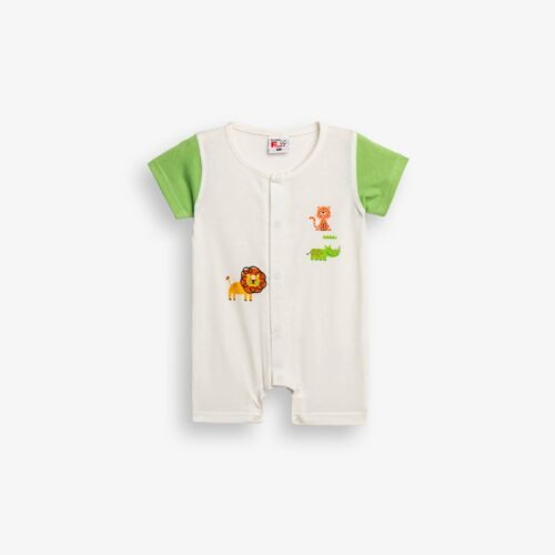 Βρεφικό Φορμάκι Safari Funky – Εκρού με Λαχανί Μανίκια