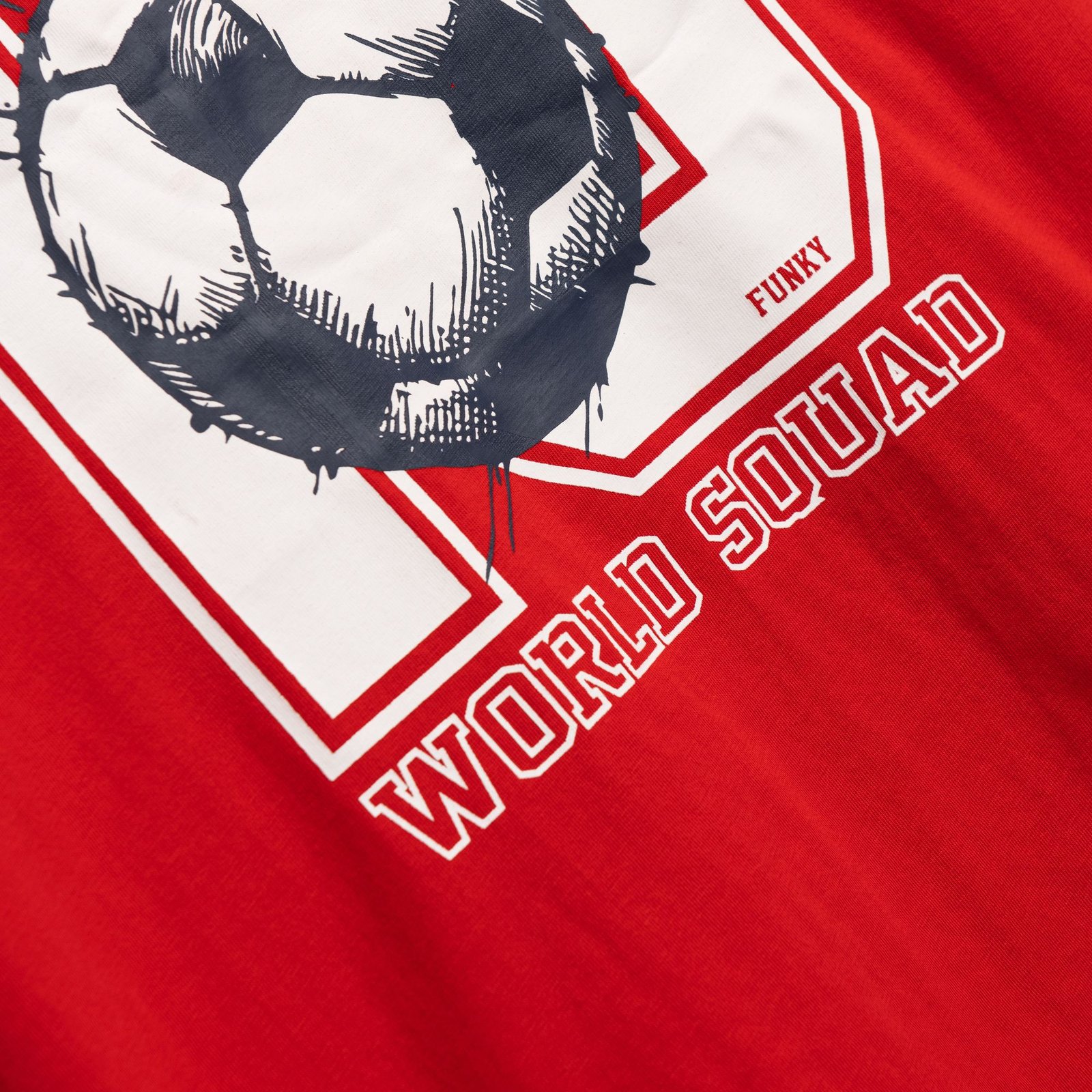Σετ Μπλούζα & Βερμούδα Αγόρι Funky “World Squad 10” – Κόκκινο/Μπλε - Image 2