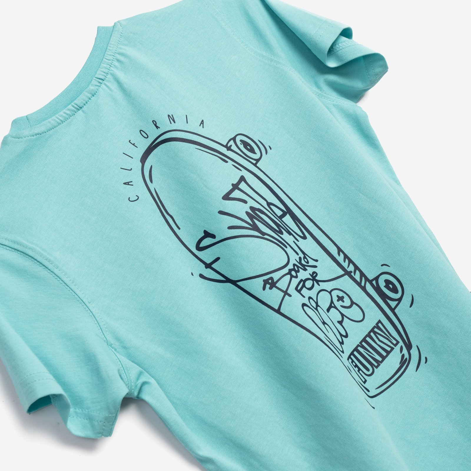 Σετ Μπλούζα & Τζιν Βερμούδα Αγόρι Funky “Street Rules” – Τυρκουάζ/Μπλε - Image 2