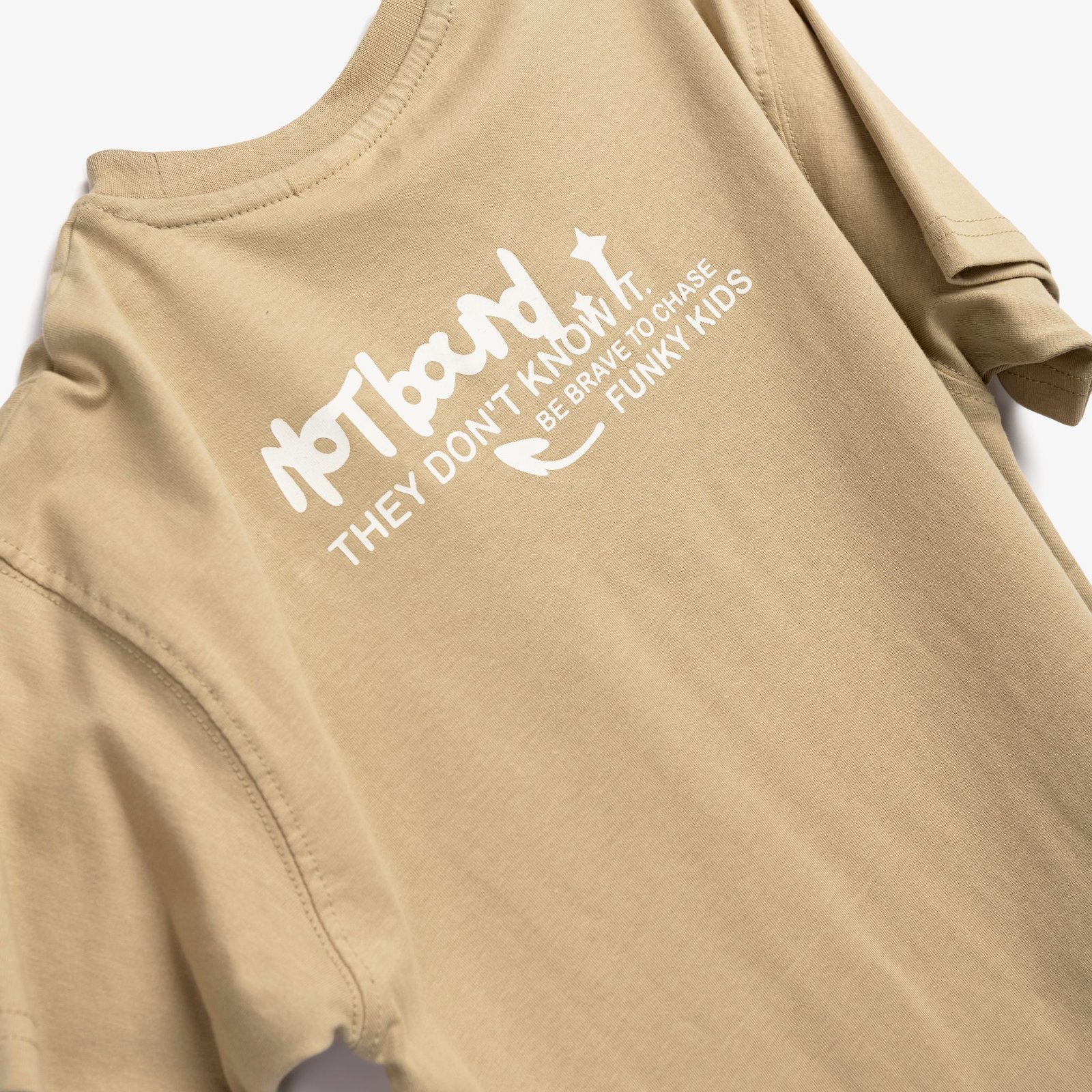 Σετ Μπλούζα & Τζιν Βερμούδα Αγόρι Funky “Not Touch” – Μπεζ/Μαύρο - Image 3