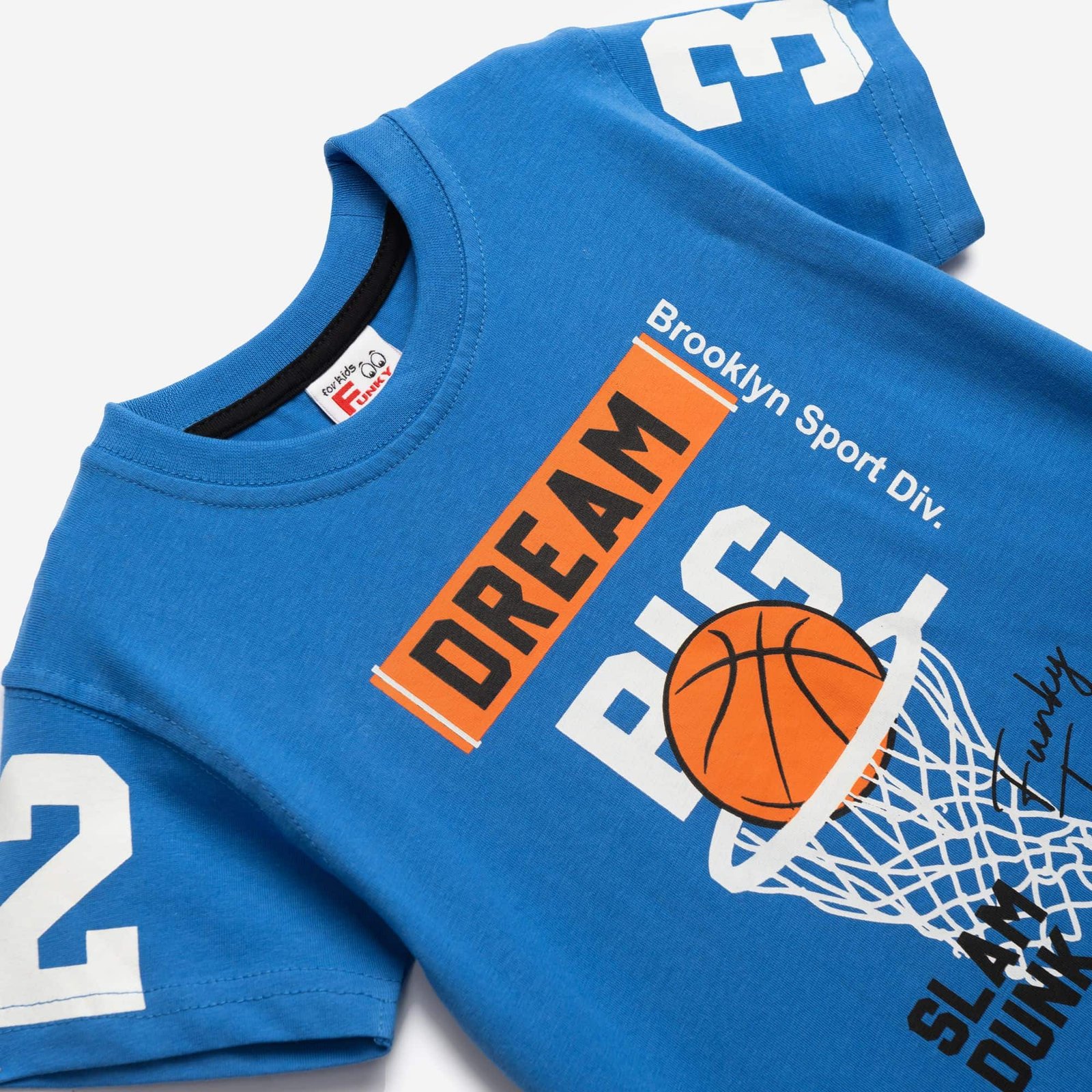 Σετ Μπλούζα & Βερμούδα Αγόρι Funky “Dream Big” – Μπλε/Μαύρο - Image 2