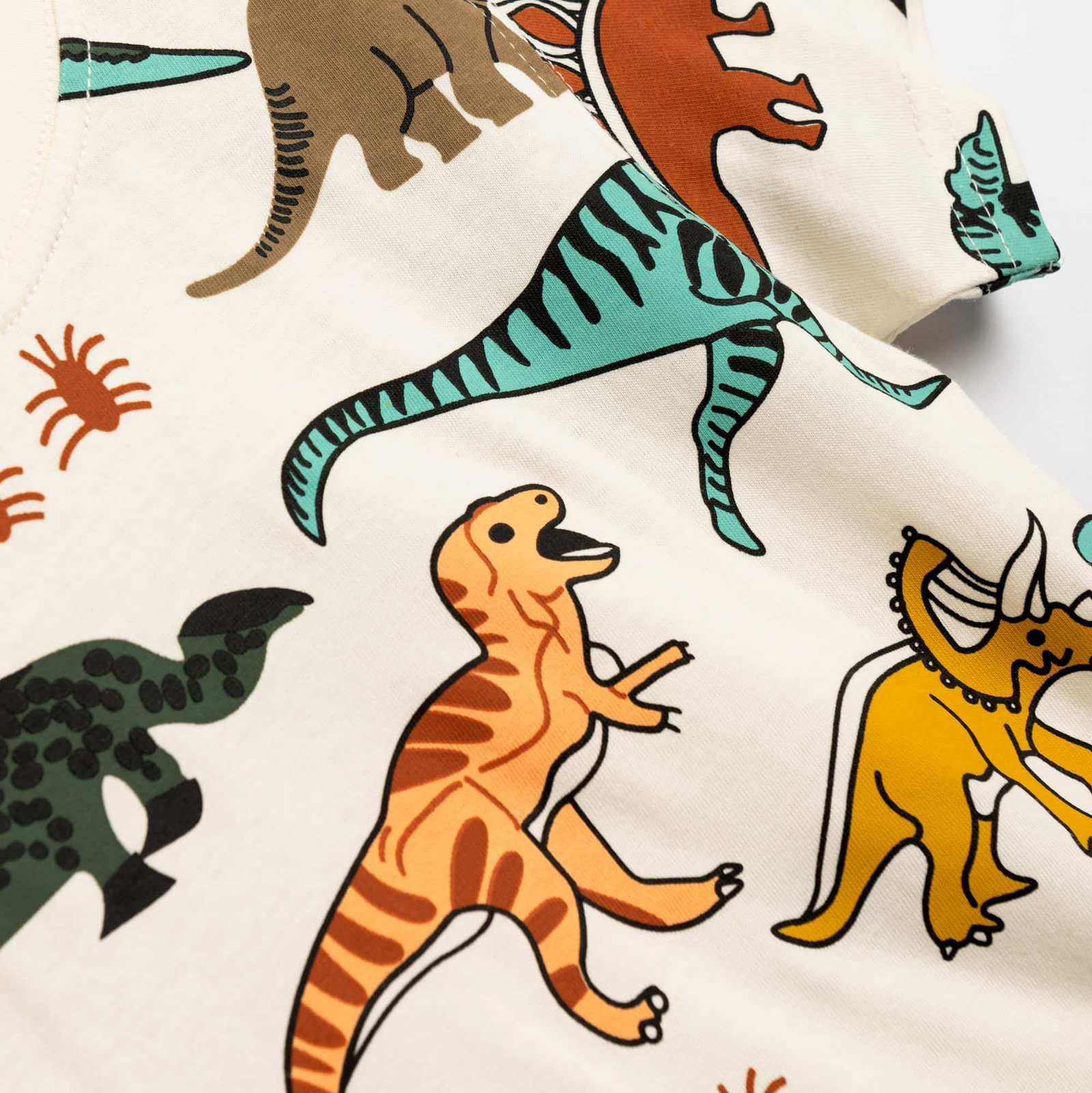 Σετ Μπλούζα & Τζιν Βερμούδα Αγόρι Funky Δεινόσαυροι – Εκρού/Μαύρο - Image 2