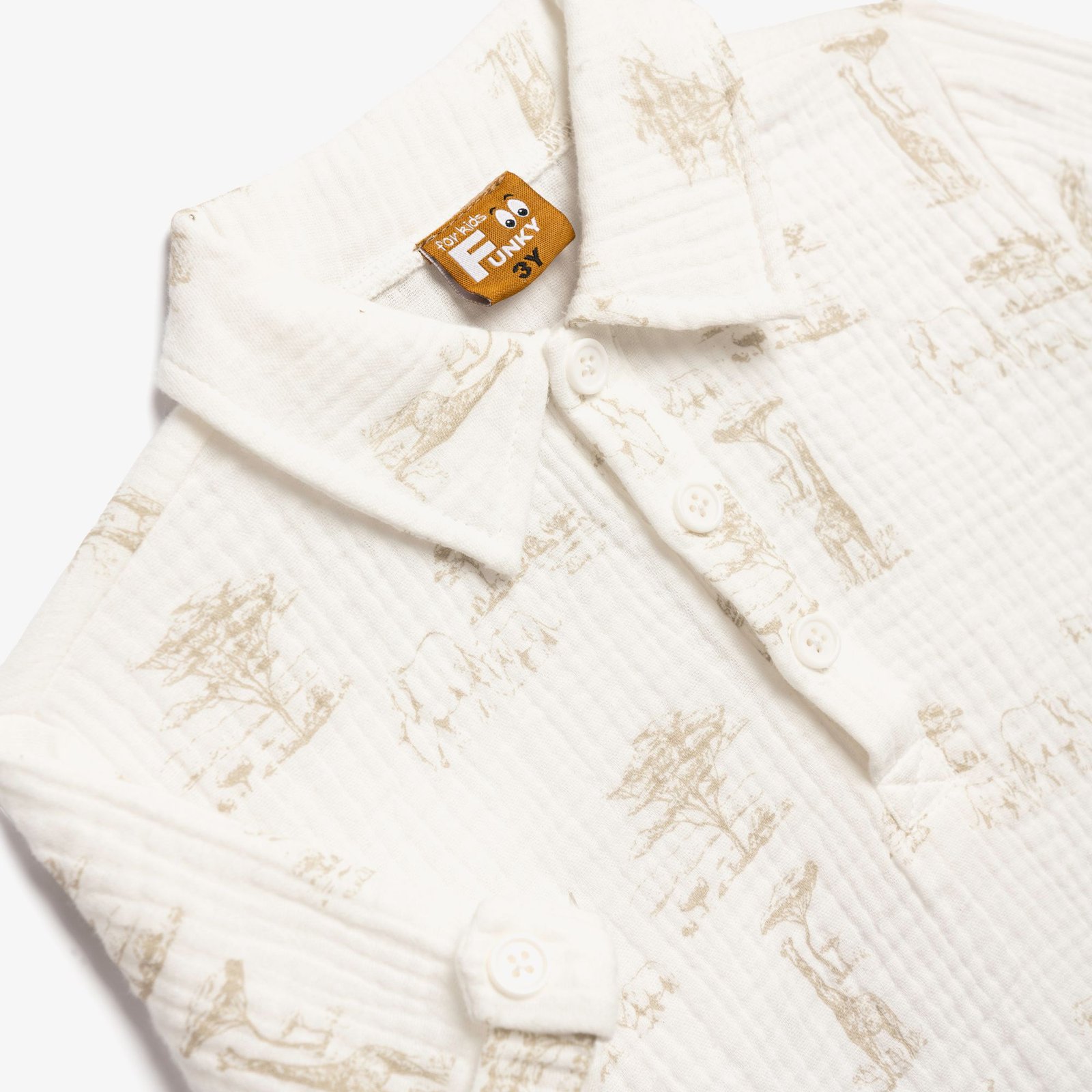 Safari Σετ Αγόρι Funky 3 Τεμαχίων – Εκρού Μπεζ - Image 2