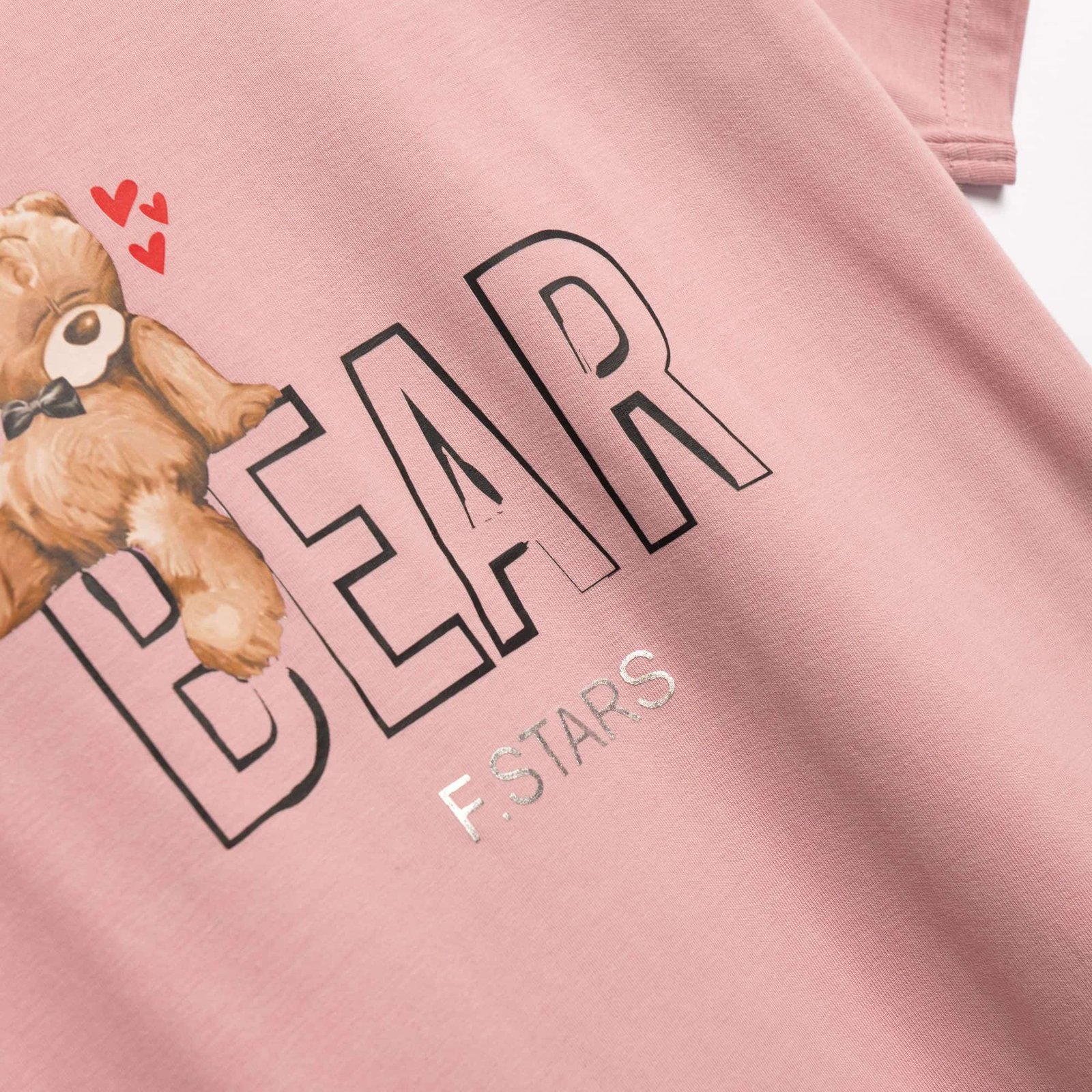 Σετ Μπλούζα & Κολάν Κορίτσι Funky “Bear” – Ροζ/Μαύρο - Image 2