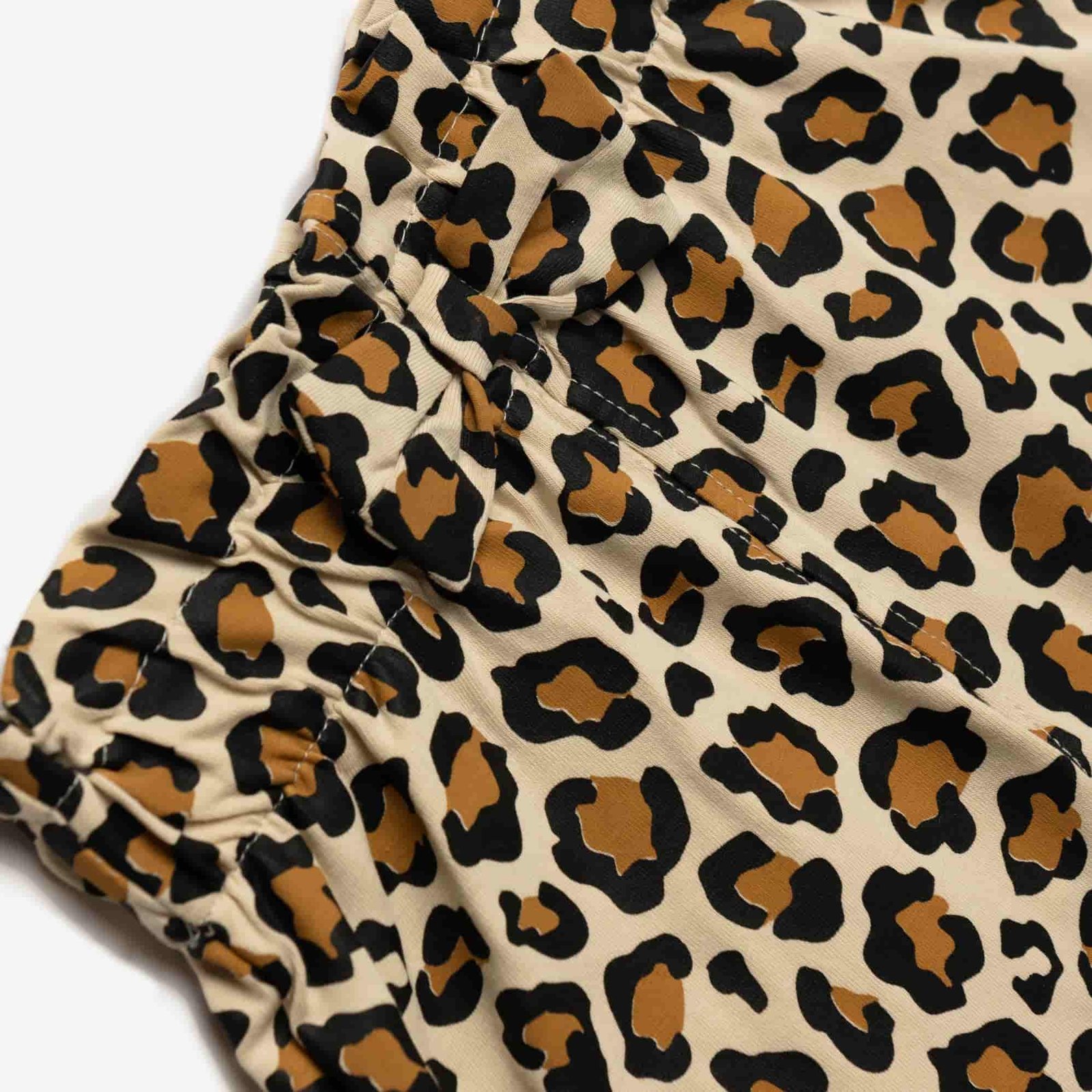 Σετ Μπλούζα Αμάνικη & Σορτς Κορίτσι Funky “Allo Cheri” – Εκρού/Λεοπάρ - Image 3