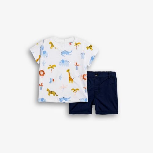 Safari σετ με μπλούζα και σκούρο μπλε σορτς Funky