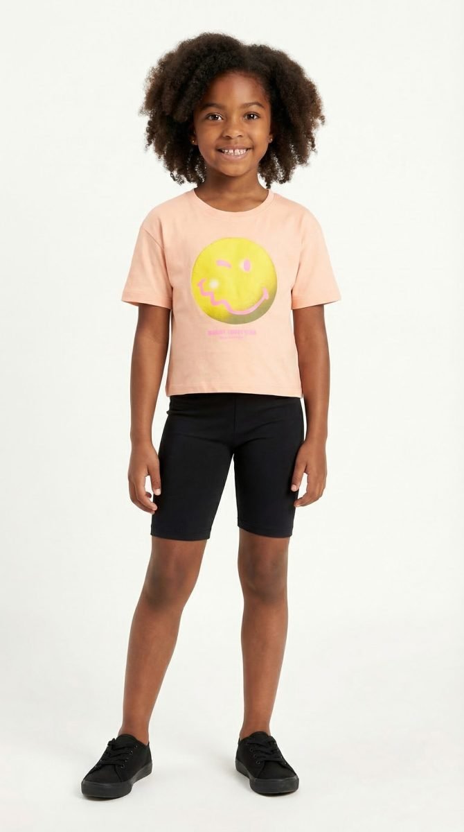 Σομόν σετ smile με ποδηλατικό κολάν