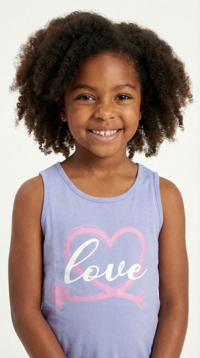 Λιλά σετ love με μαύρο σορτς - Image 3