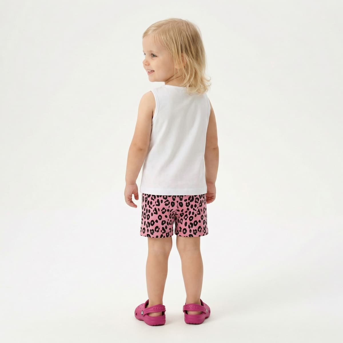 Λευκό σετ γατούλα με λεοπάρ σορτς - Image 2